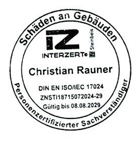 Zertifizierter Sachverständiger (Interzert Steinbeis) für Schäden an Gebäuden DIN EN ISO/IEC 17024